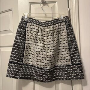 J.Crew Black and Cream Patterned Skirt
